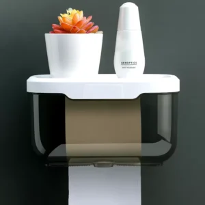 Suporte de Parede para Papel Higiênico – Impermeável, Moderno e Multifuncional para Banheiro e Lavabo