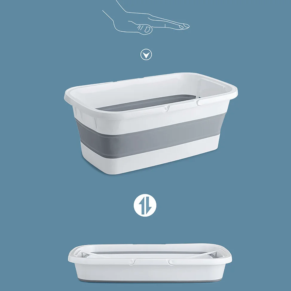 Bacia Dobrável Portátil Multiuso com Alças – Praticidade, Espaço e Versatilidade para Limpeza e Organização - Imagem 5