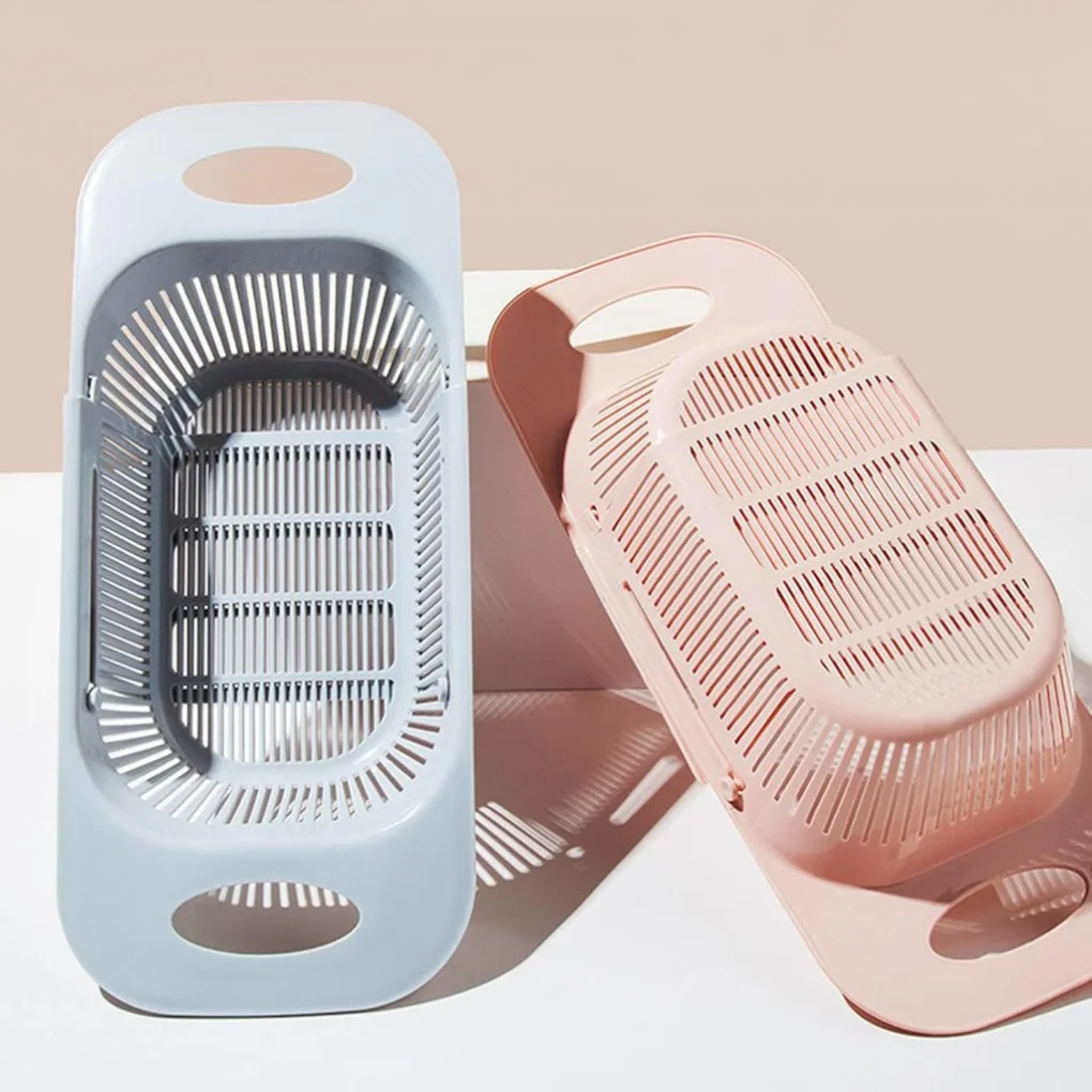 Escorredor de Pia Ajustável Multiuso com Alças Retráteis – Cesta Plástica Extensível para Frutas, Legumes e Louças - Imagem 4