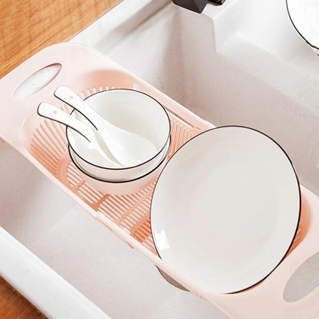 Escorredor de Pia Ajustável Multiuso com Alças Retráteis – Cesta Plástica Extensível para Frutas, Legumes e Louças - Imagem 2